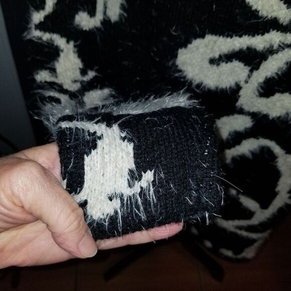 Cardigan Sisters Eyelash open front sweater jacket sz med Pre-owned - Picture 4 of 6